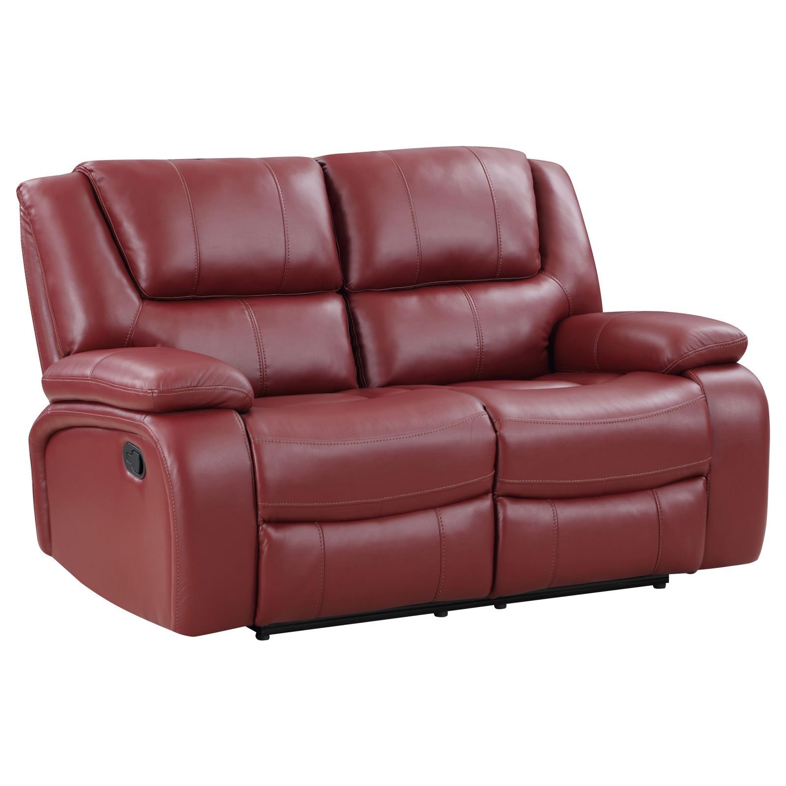 Coaster Furniture Camila 610242 Upholstered Motion Reclining Loveseat - Red IMAGE 1
